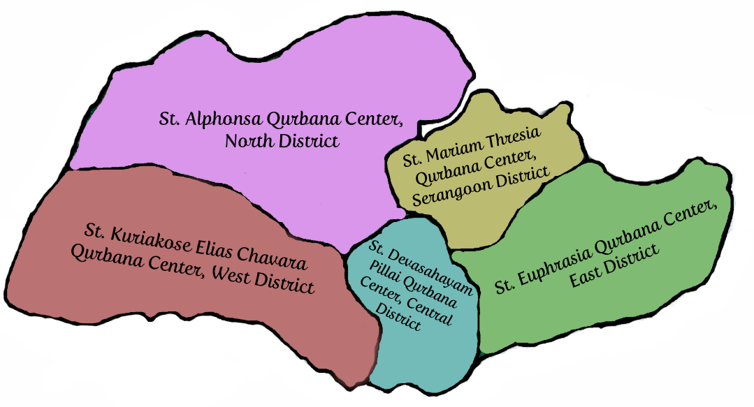 Map of Singapore with zones